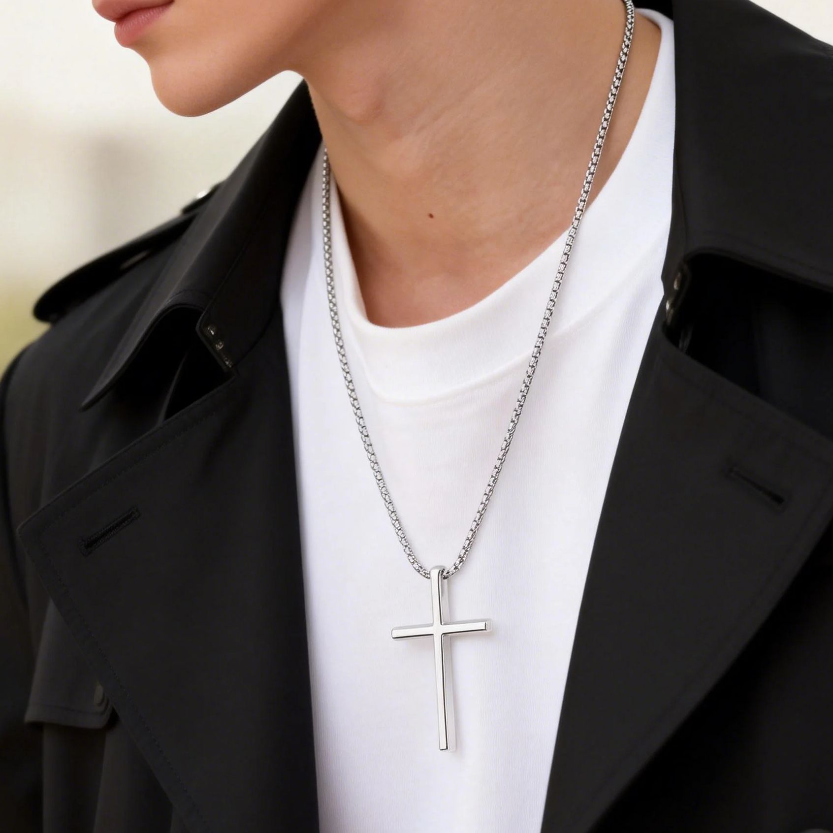 Colar de religião cristã da mo - Cross Pendant Necklace Gold avaliação e preço