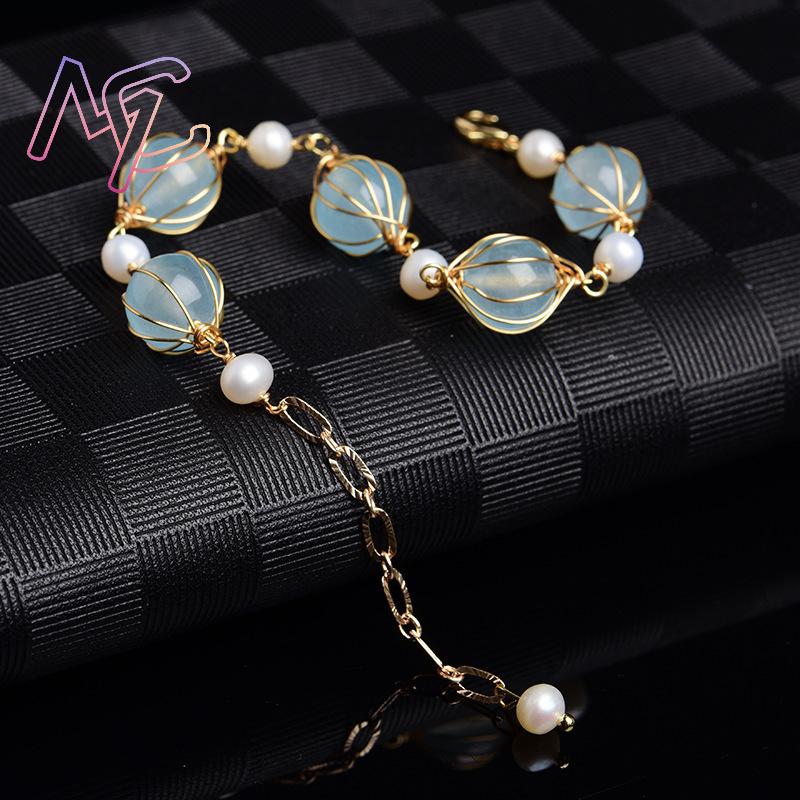 Azul natural jade grânulo brin - Earrings avaliação e preço