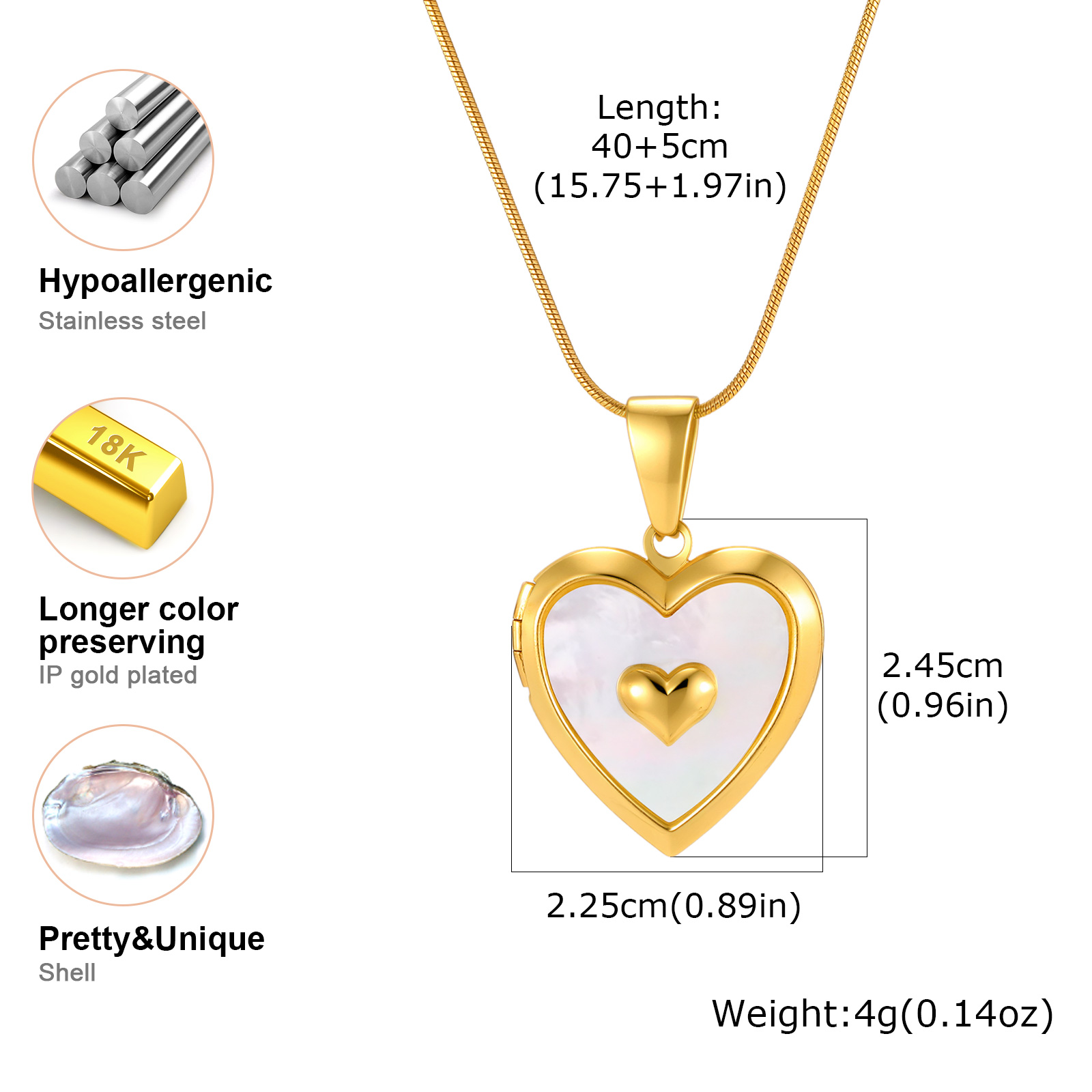 Colar com Medalhão de Coração  - Heart Locket Necklace Photo avaliação e preço