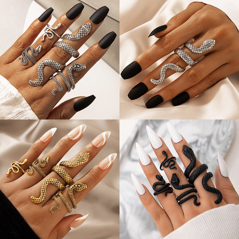 Anéis de junta em forma de cob - Vintage Punk Knuckle Rings Set avaliação e preço