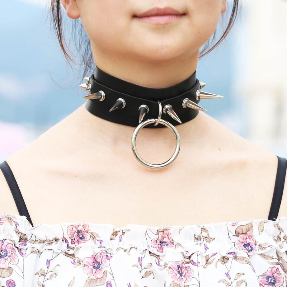 Long Spiked Gargantilha Punk C - Goth Punk Spike Choker avaliação e preço