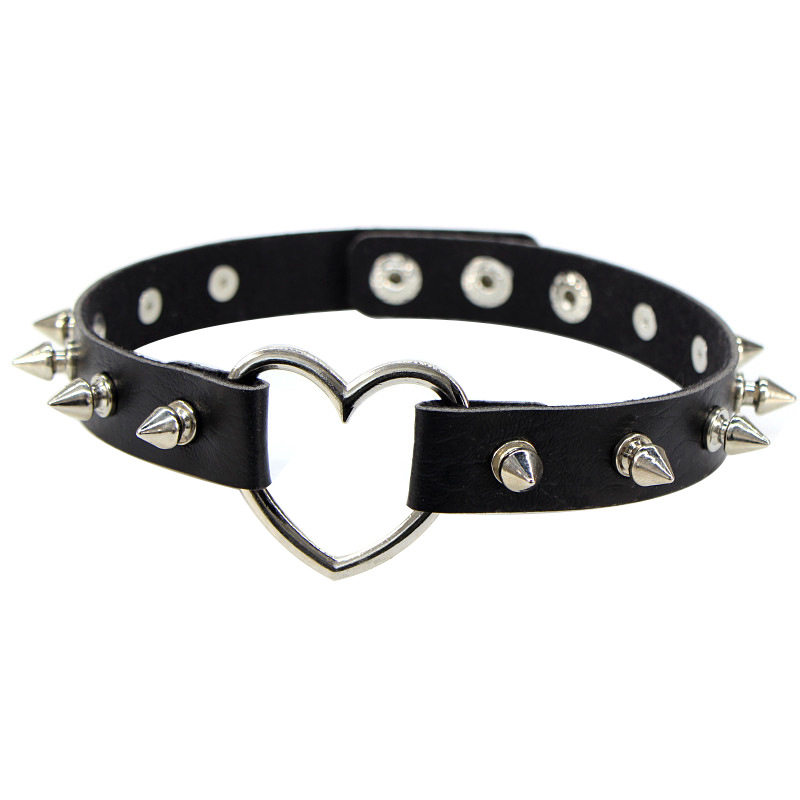 Colar punk de couro tipo garga - Goth Punk Spike Choker avaliação e preço