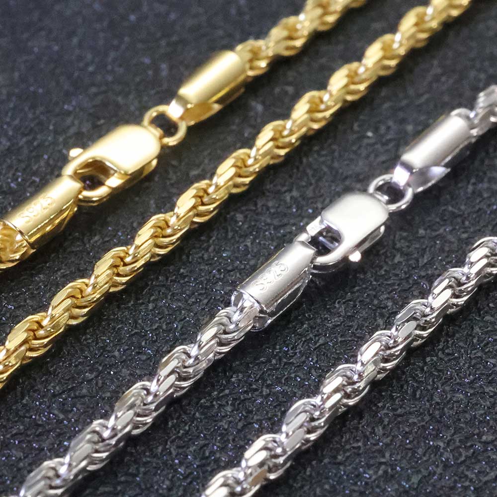 Ekeem 3mm/5mm masculino femini - 925 Sterling Silver Chain Necklace Men avaliação e preço