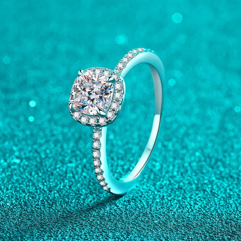 Anel de moissanite de prata es - Moissanite Engagement Ring 1 Carat avaliação e preço