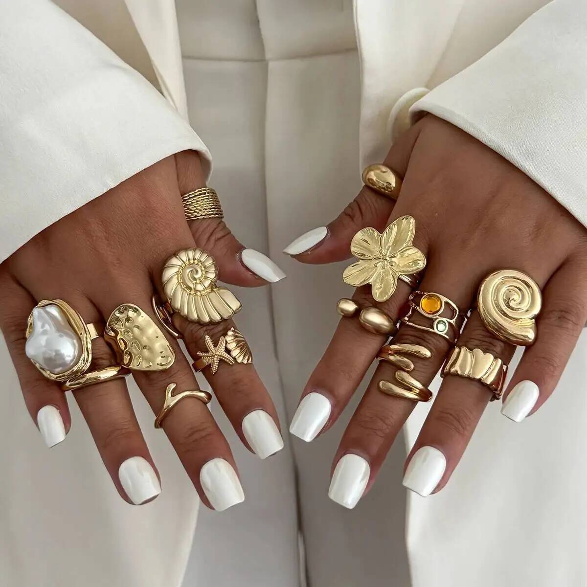 z 14 pçs/set hip hop criativo  - Vintage Punk Knuckle Rings Set avaliação e preço