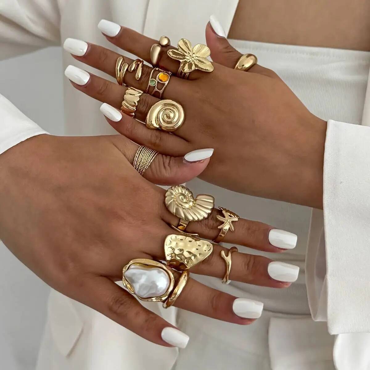 z 14 pçs/set hip hop criativo  - Vintage Punk Knuckle Rings Set avaliação e preço
