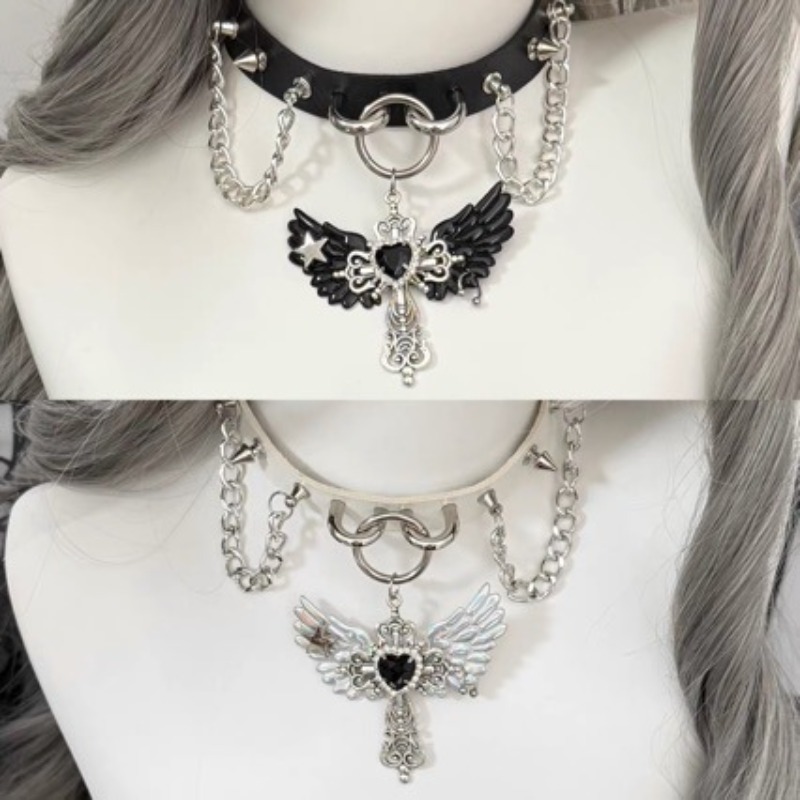 Colar Gótico Y2K Vintage Punk  - Layered Pendant Necklace Aesthetic avaliação e preço
