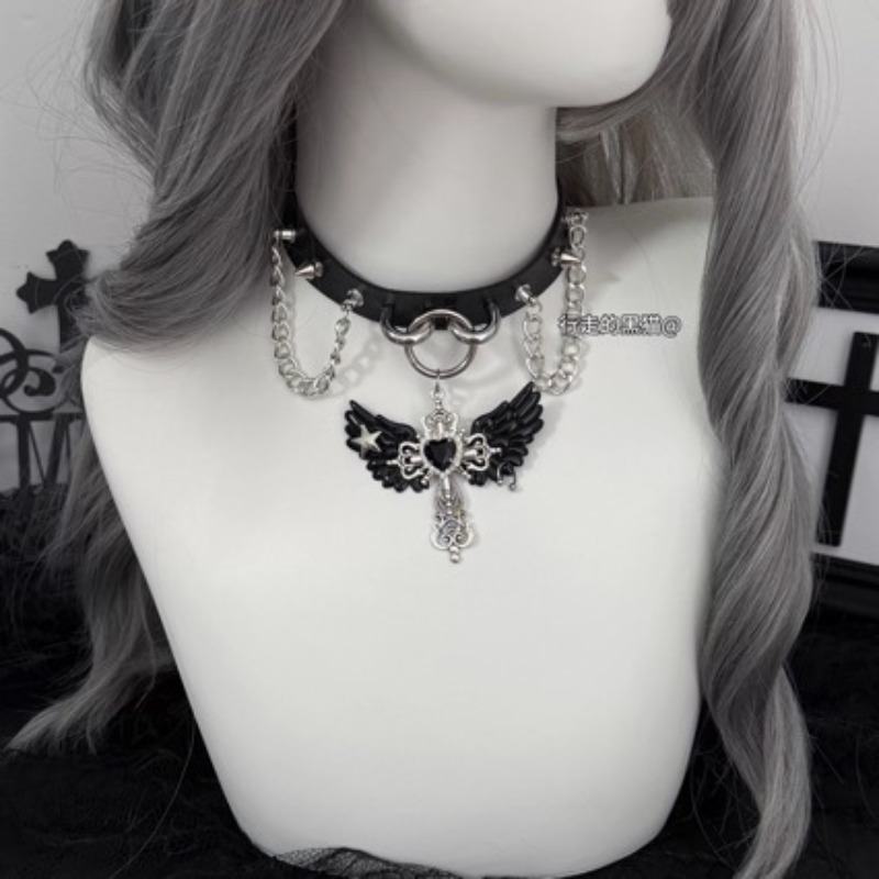 Colar Gótico Y2K Vintage Punk  - Layered Pendant Necklace Aesthetic avaliação e preço