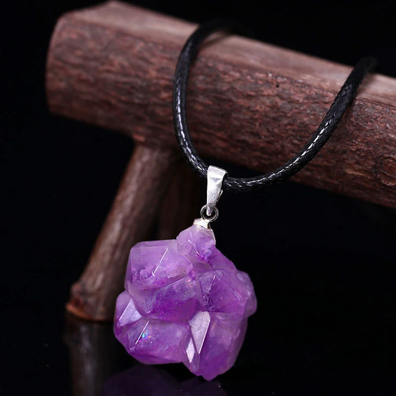 frete grátis,Natural ametistas - Crystal Pendant Necklace Natural Stone avaliação e preço