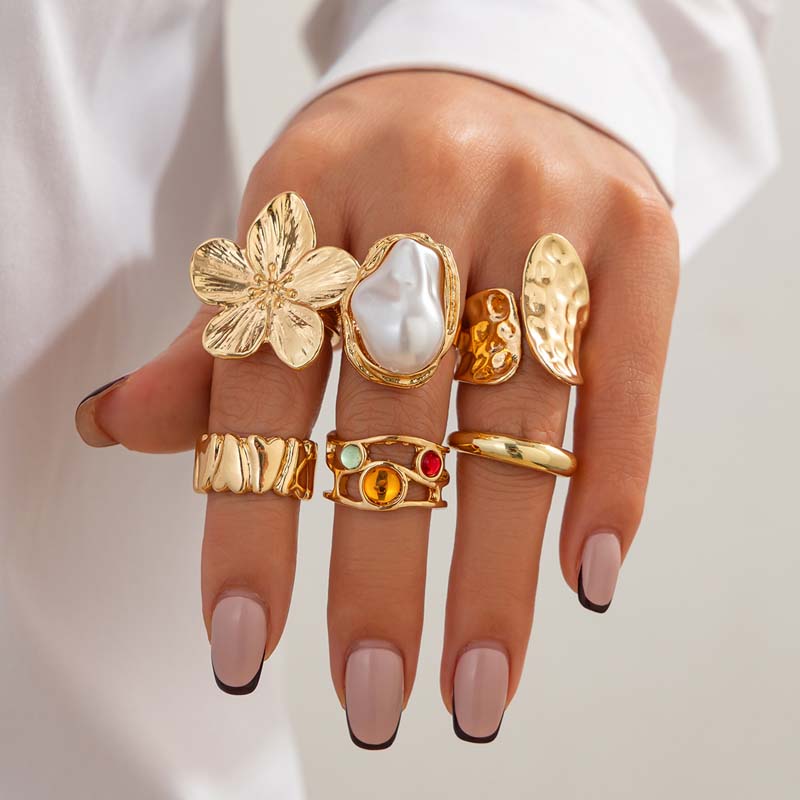 Conjunto de 6 Anéis de Metal V - Vintage Punk Knuckle Rings Set avaliação e preço