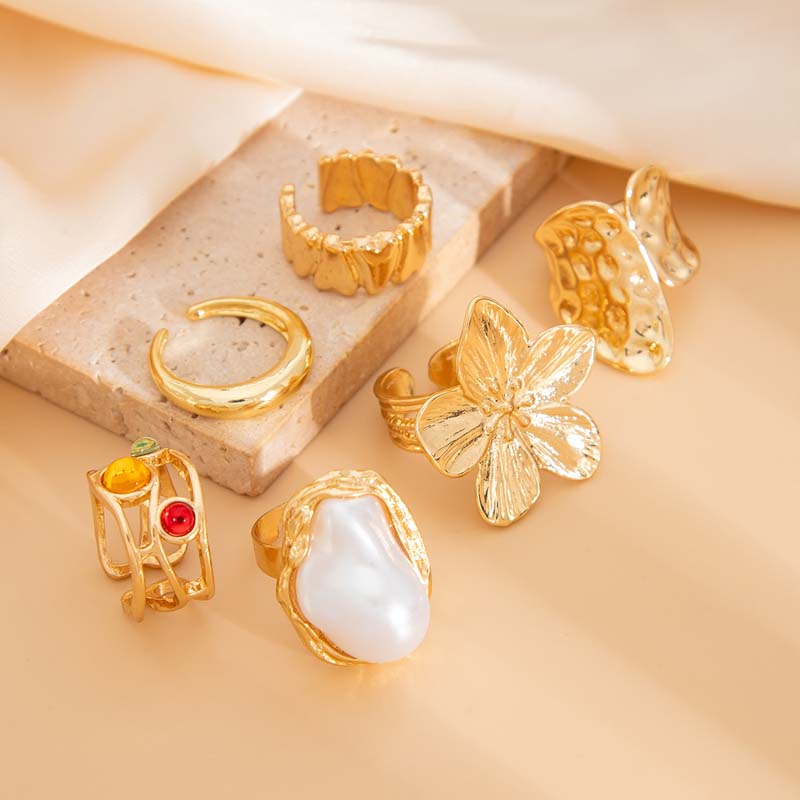 Conjunto de 6 Anéis de Metal V - Vintage Punk Knuckle Rings Set avaliação e preço