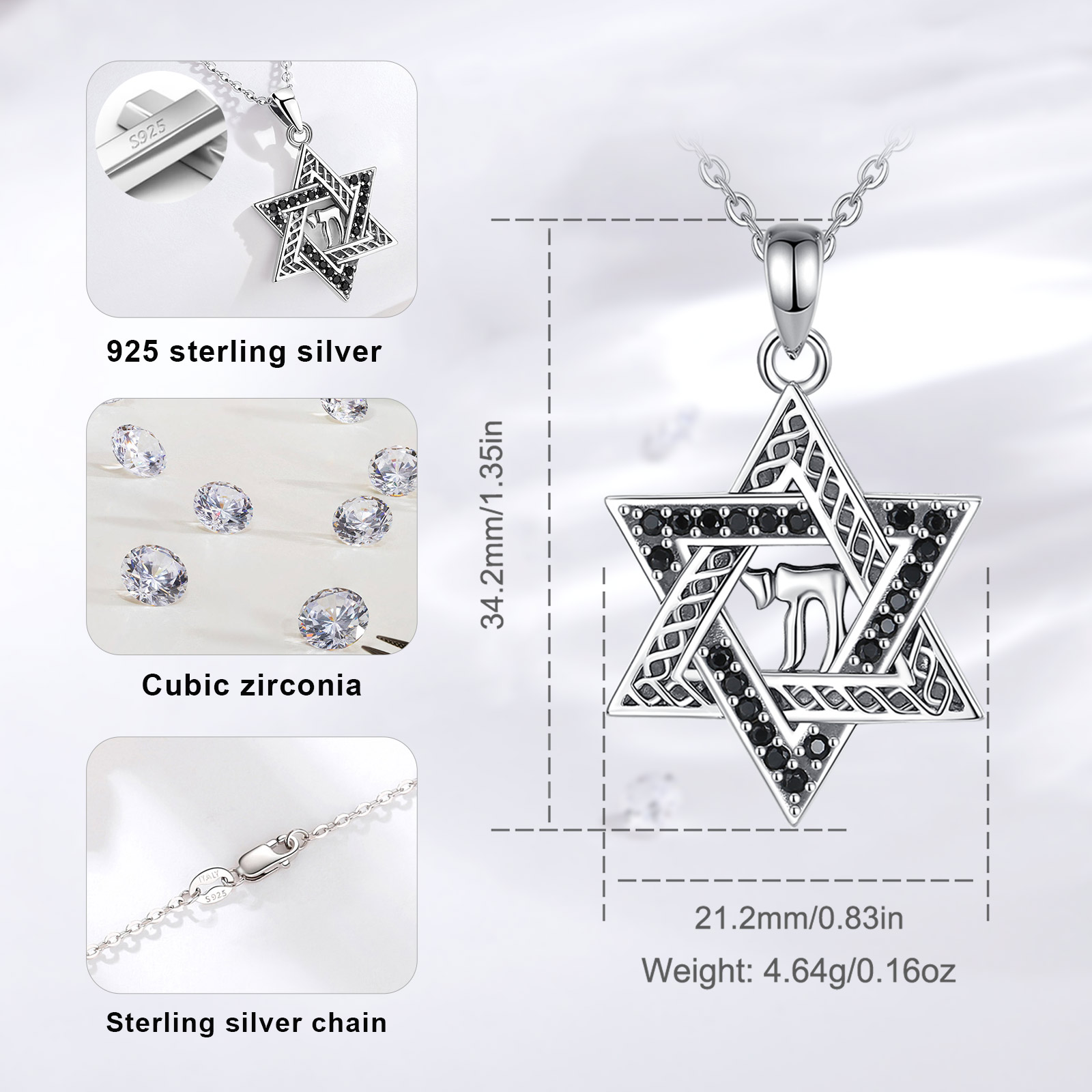 Eudora-925 Sterling Silver Sta - 925 Sterling Silver Chain Necklace Men avaliação e preço