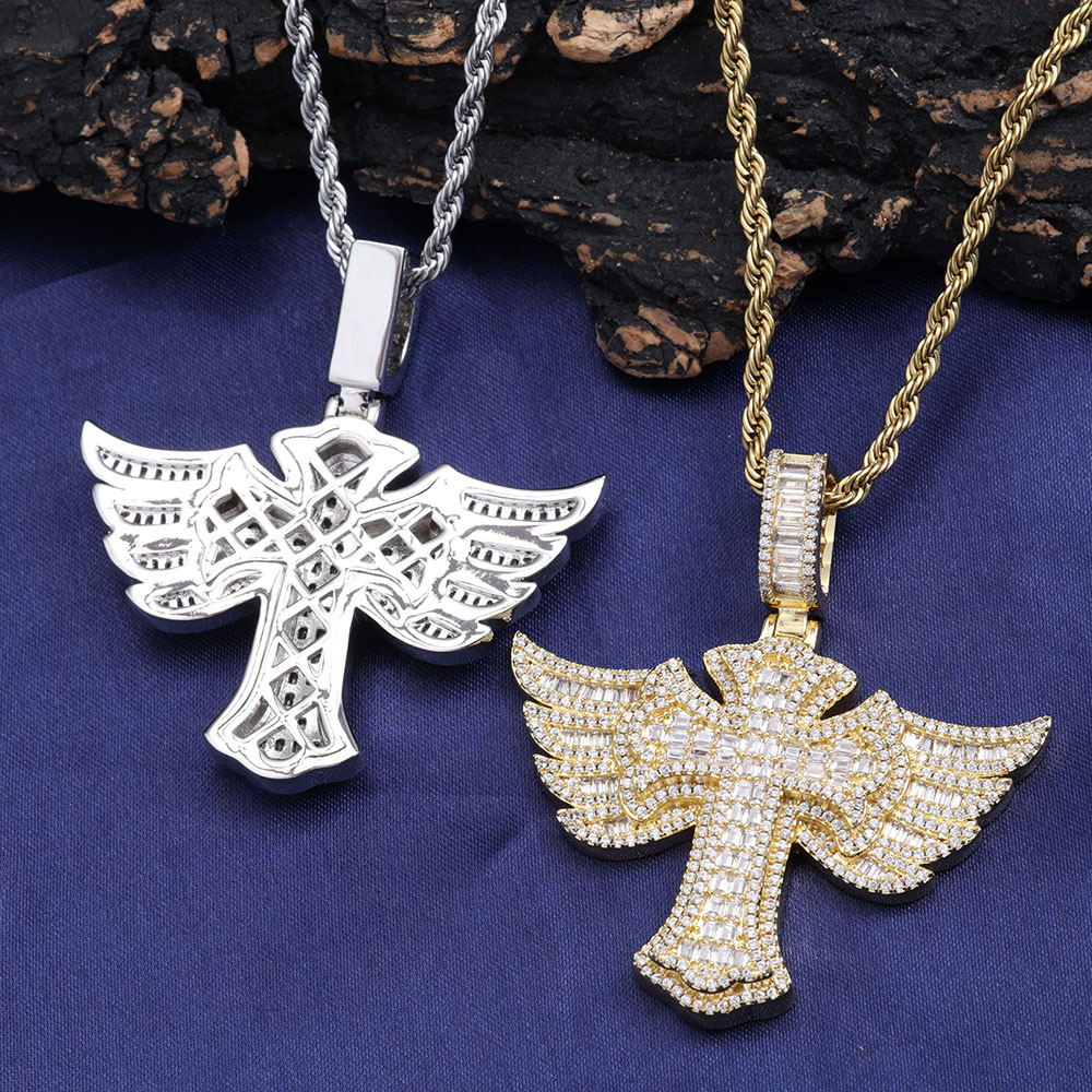 Hip hop cheio de diamante 18k  - Cross Pendant Necklace Gold avaliação e preço