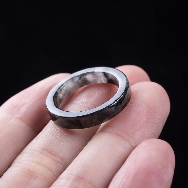 Anel de jadeíta negra tipo gel - Rings avaliação e preço