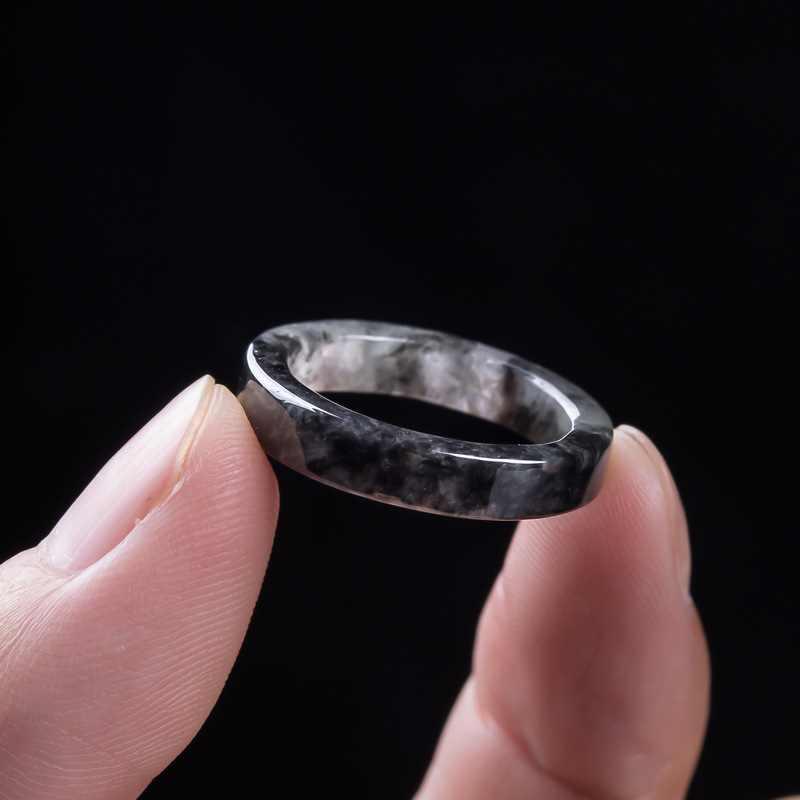 Anel de jadeíta negra tipo gel - Rings avaliação e preço