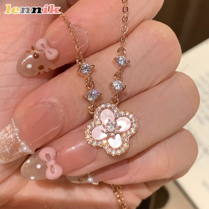 Colar de concha rosa, pingente - Layered Pendant Necklace Aesthetic avaliação e preço